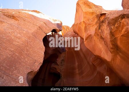 Vue spectaculaire sur les murs en grès du Lower Antelope Canyon Banque D'Images