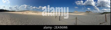 Panorama de grandes dunes impressionnantes dans le parc national de Slowinski près de Leba, Pologne Banque D'Images