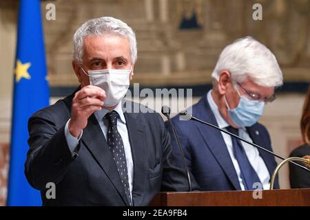 Rome, Italie. 08 février 2021. Crise gouvernementale deuxième série de consultations de Draghi pour la formation du nouveau gouvernement dans la photo Gaetano Quagliariello usage éditorial seulement crédit: Agence de photo indépendante/Alamy Live News Banque D'Images