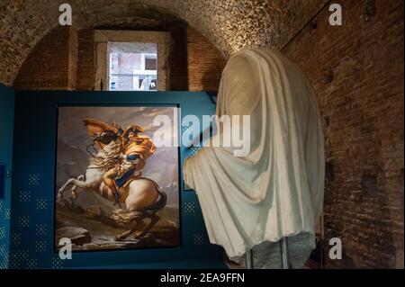 Rome, Italie février 4 2021: 'Napoleone e il mito di Roma' - marché de Traiano, musée du Forum impérial. © Andrea Sabbadini Banque D'Images