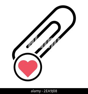 Trombone à coeur rouge, couleur noire isolée sur fond blanc. Vecteur de l'élément scolaire . Illustration de Vecteur