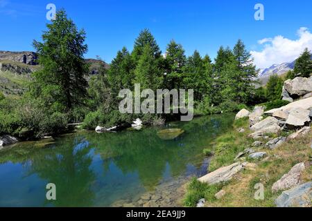 Lac Grindjisee dans les alpes suisses, Zermatt, Suisse 2020 Banque D'Images