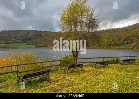 Meerfelder Maar près de Meerfeld, Vulkaneifel, Eifel, Rhénanie-Palatinat, Allemagne Banque D'Images