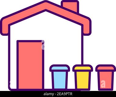 Icône de couleur RVB de tri des déchets Illustration de Vecteur