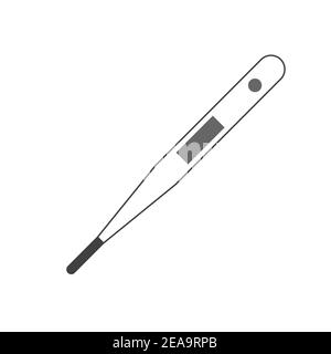 Thermomètre médical vectoriel sur fond blanc. icône plate.SPE 10. Illustration de Vecteur