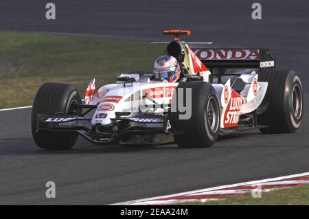 Jason Button, pilote de Formule 1 anglais (Team Bar Honda), lors du Grand prix de Formule 1 à Suzuka, au Japon, le 9 octobre 2005. Photo de Thierry Gromik/ABACAPRESS.COM Banque D'Images