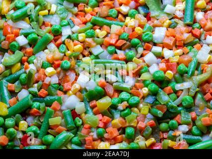 Mélange de légumes. Mélanger les légumes hachés assortis Banque D'Images