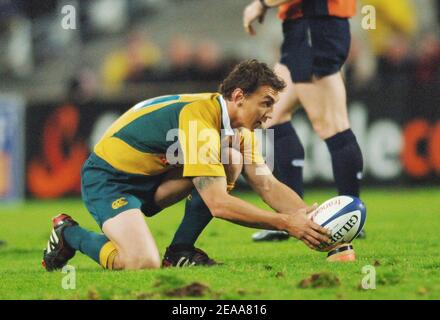 Matt Rogers en action pendant le match de rugby France contre Australie, le 5 novembre 2005, au stade Velodrome de Marseille. France. La France a gagné 26-16. Photo Stephane Kempinaire/Cameleon/ABACAPRESS.COM Banque D'Images