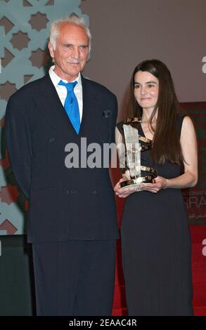 Terence Stamp et Shirley Henderson meilleure actrice de Frozen par Juliet MC Koen lors de la cérémonie de clôture du Festival International du film de Marrakech, à Marrakech, Maroc, le 19 novembre 2005. Photo de Bruno Klein/ABACAPRESS.COM Banque D'Images