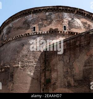 Panthéon, Rome, arrière extérieur exposant rempli d'arches Banque D'Images