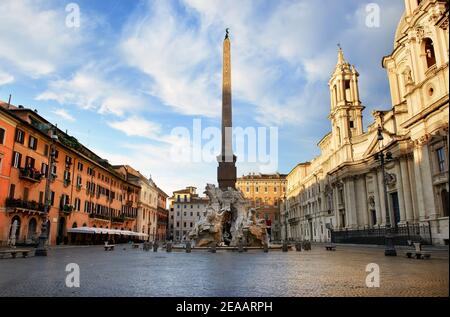 Piazza Navona le matin, Rome, Italie Banque D'Images