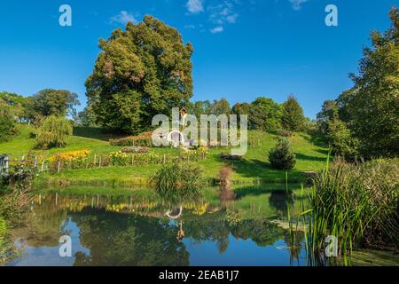 Jardin du monastère, Monastère de Wessobrunn, haute-Bavière, Bavière, Allemagne, Europe Banque D'Images