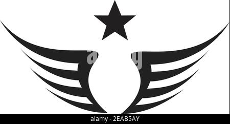 Falcon aile Modèle Logo vector illustration design Illustration de Vecteur