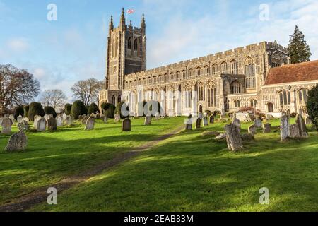 L'église de long Melford en Angleterre a servi l'ancienne et belle depuis le 12ème siècle - c'est l'une des meilleures églises médiévales de la Sainte Trinité dans le pays. Banque D'Images