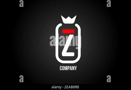Lettre Z pour l'entreprise et l'entreprise en noir rouge et blanc. Design emblématique et créatif avec couronne de roi. Peut être utilisé pour un logotype ou br Illustration de Vecteur