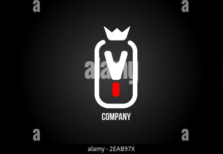 Lettre y pour entreprise et entreprise en noir rouge et blanc. Design emblématique et créatif avec couronne de roi. Peut être utilisé pour un logotype ou br Illustration de Vecteur