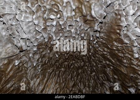 Tunnel de lave, grotte de lave, grotte de tunnel de Gjabakkahellir, Gjabakkahellir, parc national de Thingvellir, Islande Banque D'Images