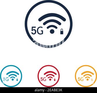 5g logo vecteur templateVector technologie icône réseau signe 5G Illustration de Vecteur