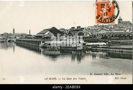 ND Barbier 58 - LE MANS - la Gare des trams. Banque D'Images