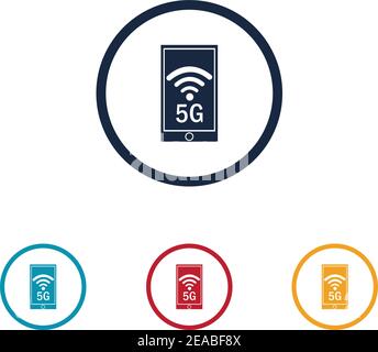 5g logo vecteur templateVector technologie icône réseau signe 5G Illustration de Vecteur
