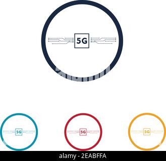 5g logo vecteur templateVector technologie icône réseau signe 5G Illustration de Vecteur