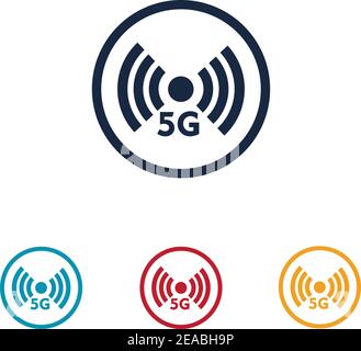 5g logo vecteur templateVector technologie icône réseau signe 5G Illustration de Vecteur