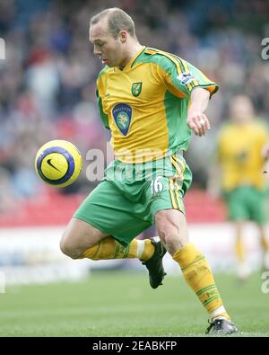 Blackburn Rovers 3 Norwich 0. Première League anglaise. Février 12 2005. Simon Charleton Banque D'Images