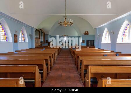 Photo intérieure, église de l'île protestante, Westdorf, île de Frise orientale Baltrum, Basse-Saxe, Banque D'Images