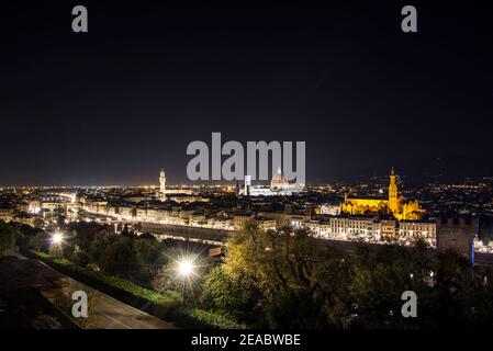 Mer de lumières de Piazzale Michelangelo, Florence Banque D'Images