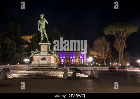 Mer de lumières de Piazzale Michelangelo, Florence Banque D'Images