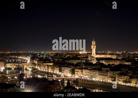 Mer de lumières de Piazzale Michelangelo, Florence Banque D'Images