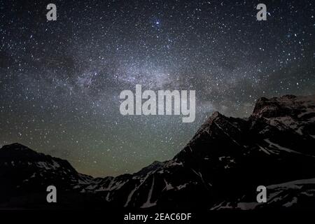 Milky Way mi High Mountains, Steingletscher, Suisse Banque D'Images