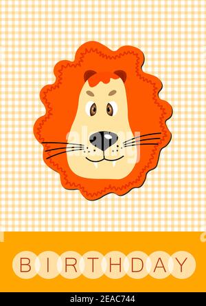 Mignon Lion Bebe Dans Le Style Kawaii Carte Vector Illustration Design Image Vectorielle Stock Alamy