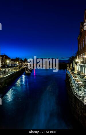 Ribe Pier, Danemark la nuit Banque D'Images