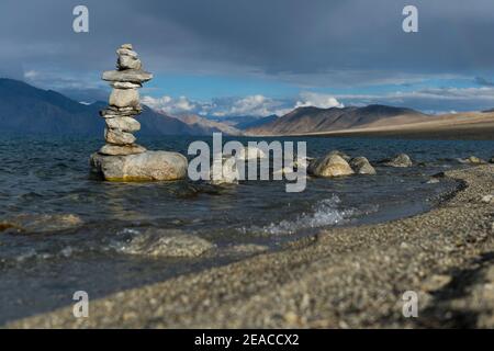 Le lac Pangong TSO Banque D'Images