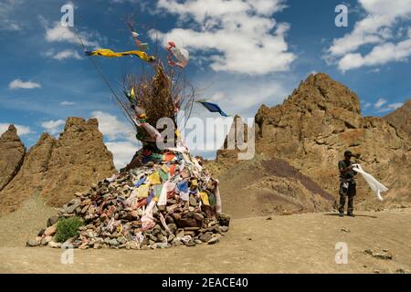 Le paysage à Stok Kangri Banque D'Images