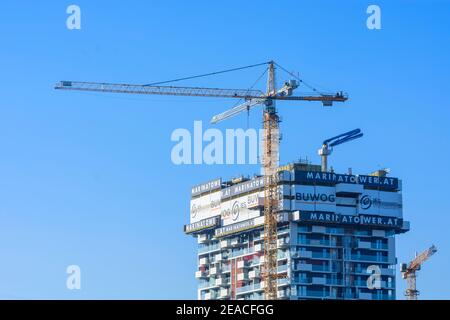 Wien / Vienne, construction de la Marina Tower en 02. Leopoldstadt, Autriche Banque D'Images