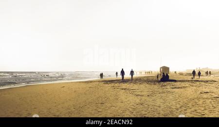 Plage de Gruissan en automne Banque D'Images