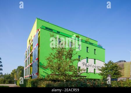 Algue House, Energy plus House avec microalgues, IBA International Building Exhibition, Wilhelmsburg, Hambourg, Allemagne Banque D'Images