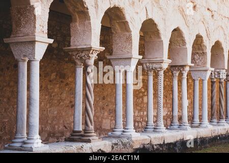 Cathédrale de San Salvatore, piliers, église, Cefalu, Sicile, Italie Banque D'Images