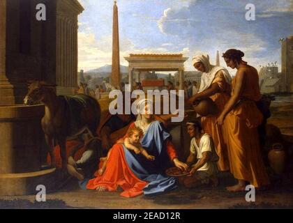 Nicolas Poussin - la Sainte famille en Égypte - Banque D'Images