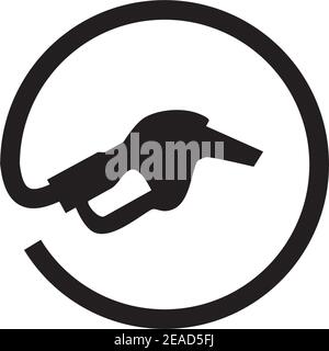 Modèle d'illustration vectoriel de conception de logo d'icône de station-service Illustration de Vecteur