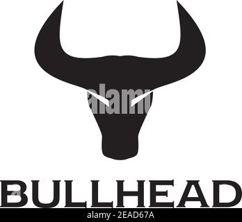 Modèle d'illustration vectoriel du logo Bull Head Illustration de Vecteur