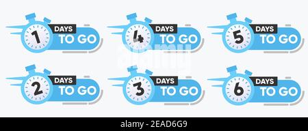 Illustration vecteur de nombre de jours d'aller regarder avec badge pour vente, Promotion Illustration de Vecteur