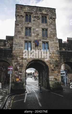 Micklegate Bar à York City Walls, Yorkshire, Angleterre, Royaume-Uni. Banque D'Images