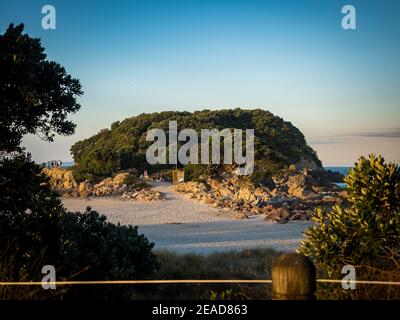 Île de loisirs du mont maunganui dans la baie de Tauranga de l'abondance Banque D'Images