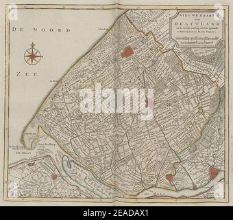 Nieuwe en bnopte Hand-atlas - 1754 - UB Radboud Uni Nijmegen - 209718609 046 Delftland. Banque D'Images