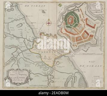 Nieuwe en beknopte Hand-atlas - 1754 - UB Radboud Uni Nijmegen - 209718609 105 Cajenne. Banque D'Images