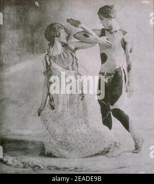 Nijinski et une danseuse 2 par Adolf de Meyer 1914 extraordinaire de l´album l´après-midi d´une faune d´été par Iribe. Banque D'Images