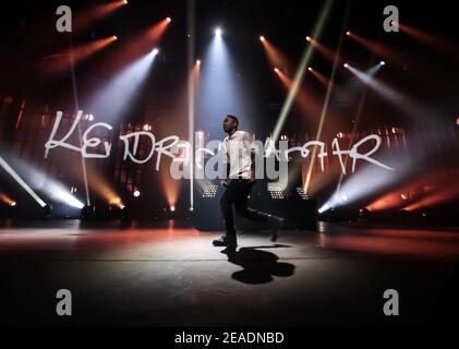 Kendrick Lamar se exécutant au festival iTunes 2013 Banque D'Images